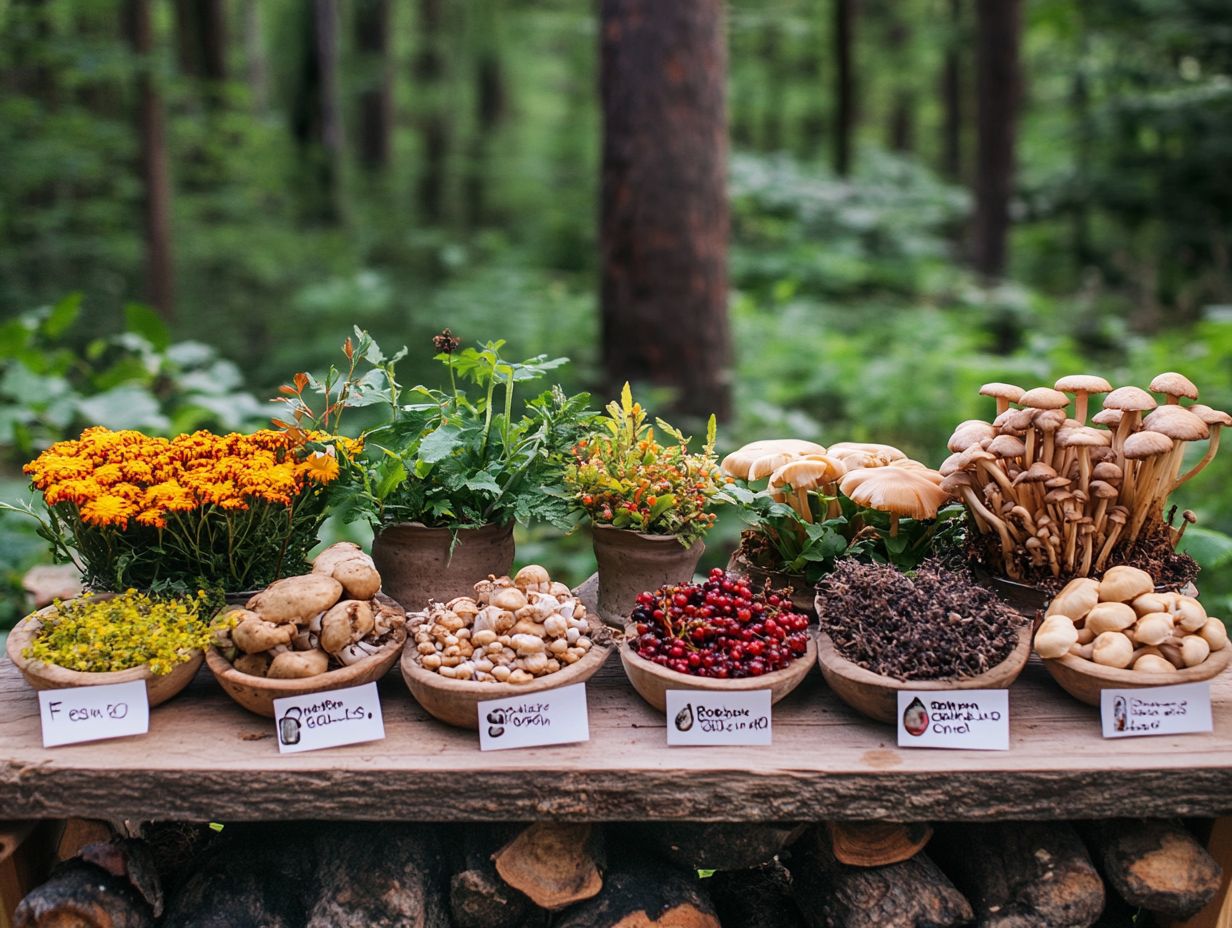 A graphic illustrating seasonal availability of wild edible plants