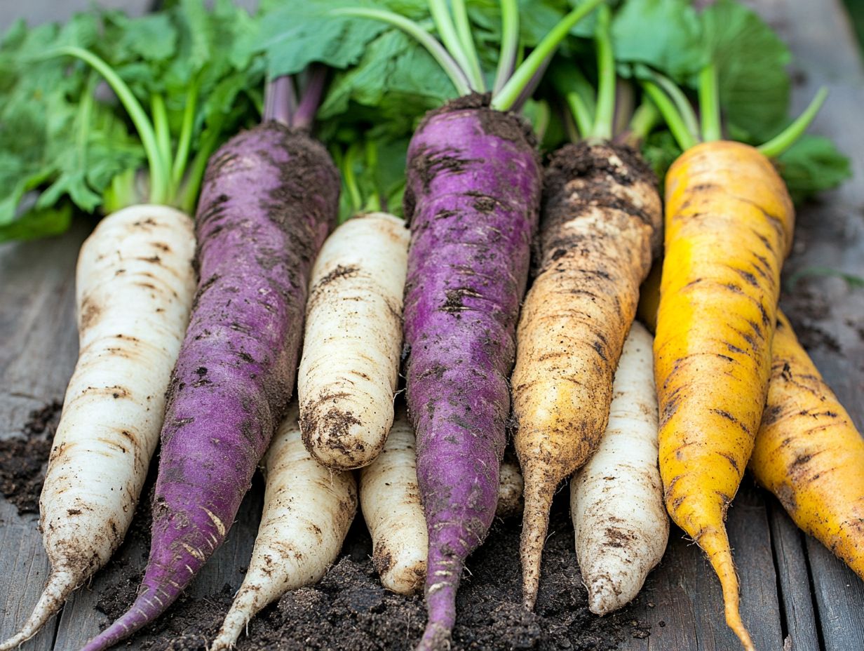 Image showcasing different edible roots to forage.