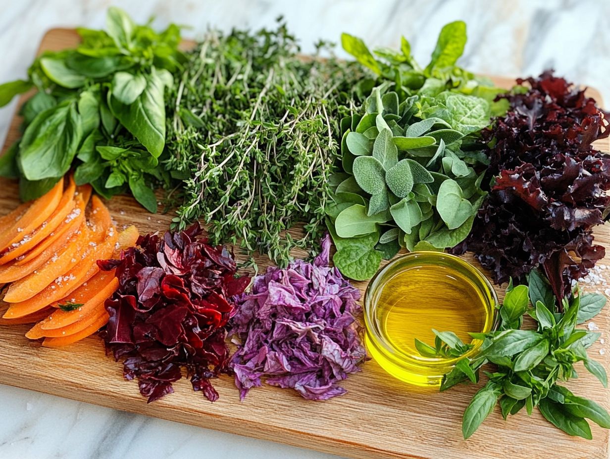 An array of edible plants