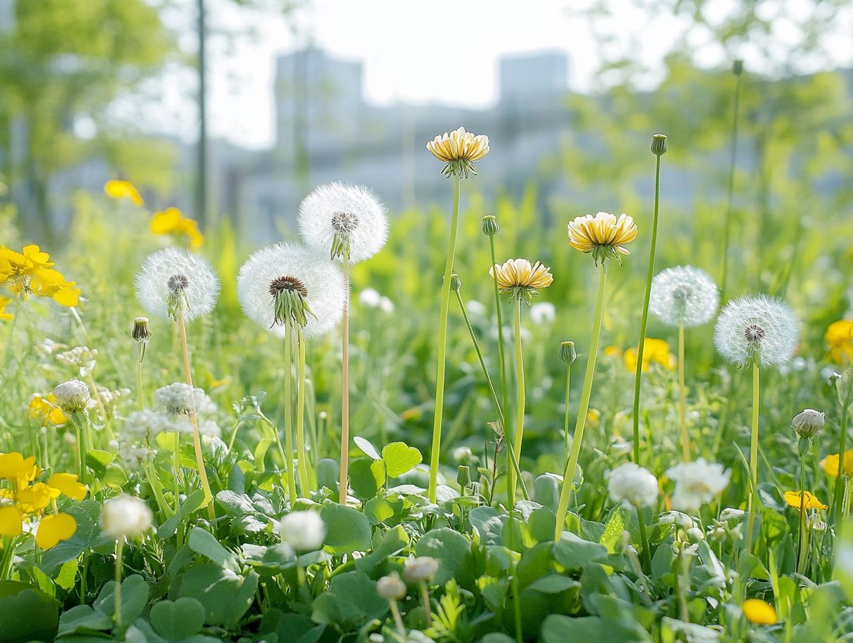 Infographic illustrating edible plants for urban foraging