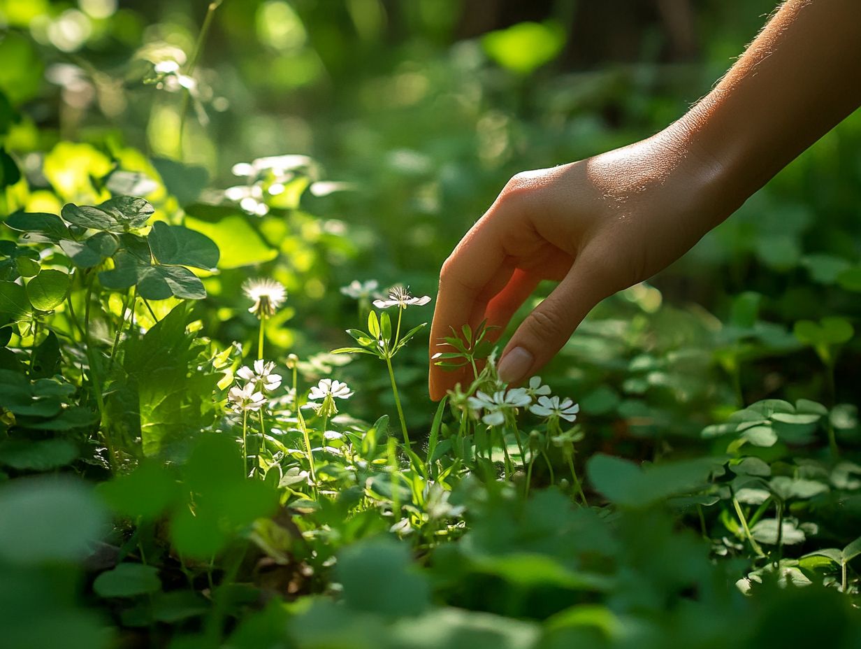 Fresh Wild Garlic Growing in Nature