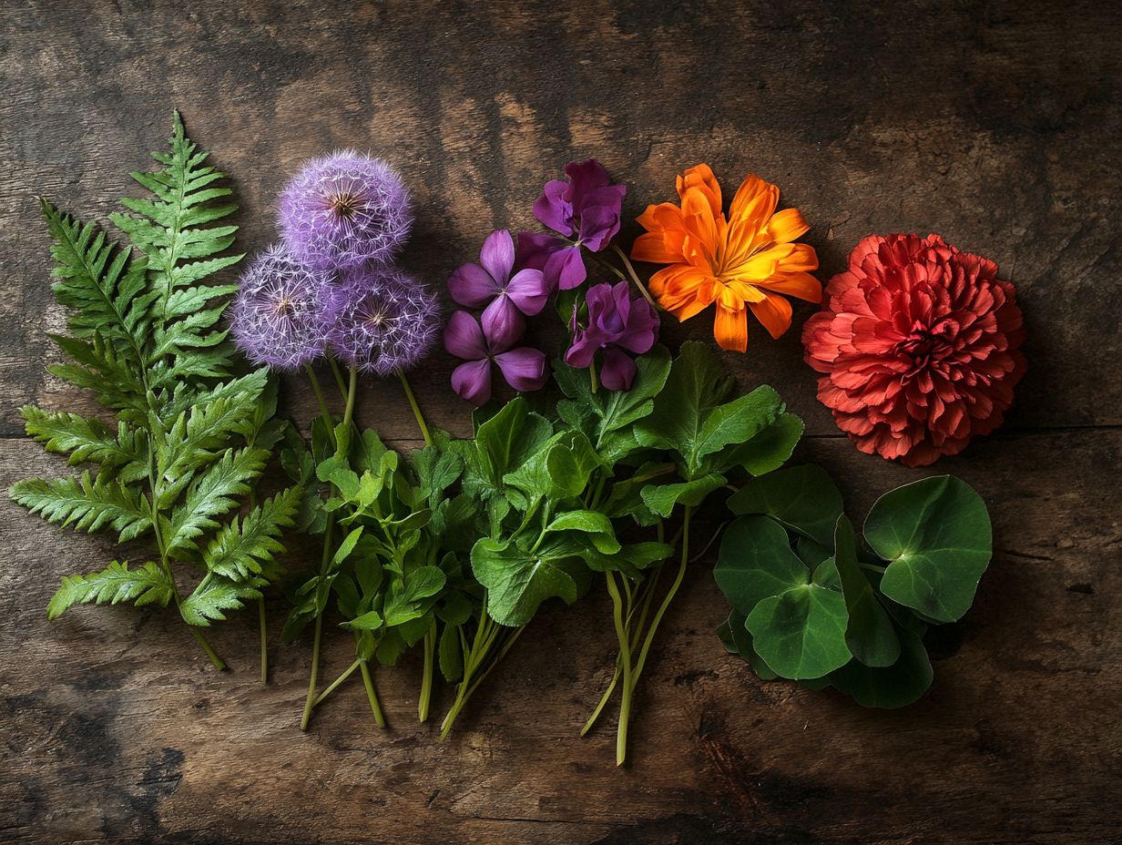 Image showing five edible plants.