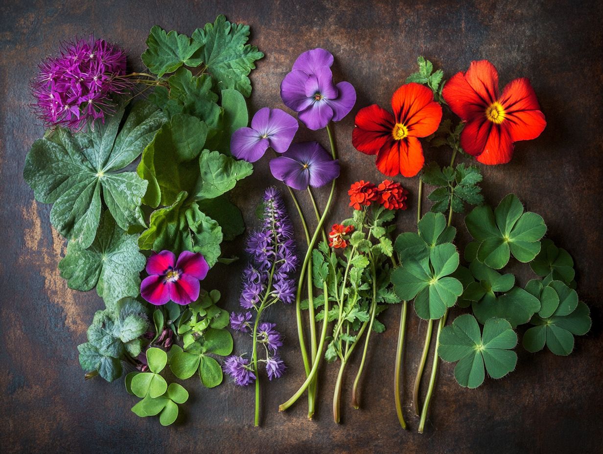 A variety of edible plants showcasing their nutritional benefits