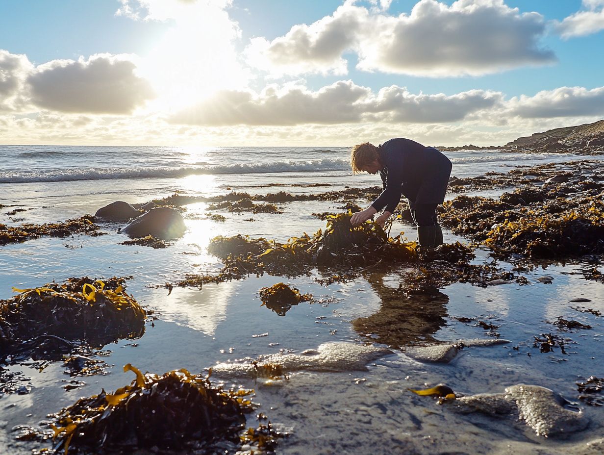 A variety of edible sea vegetables including Dulse, Japanese Kombu, and Irish moss