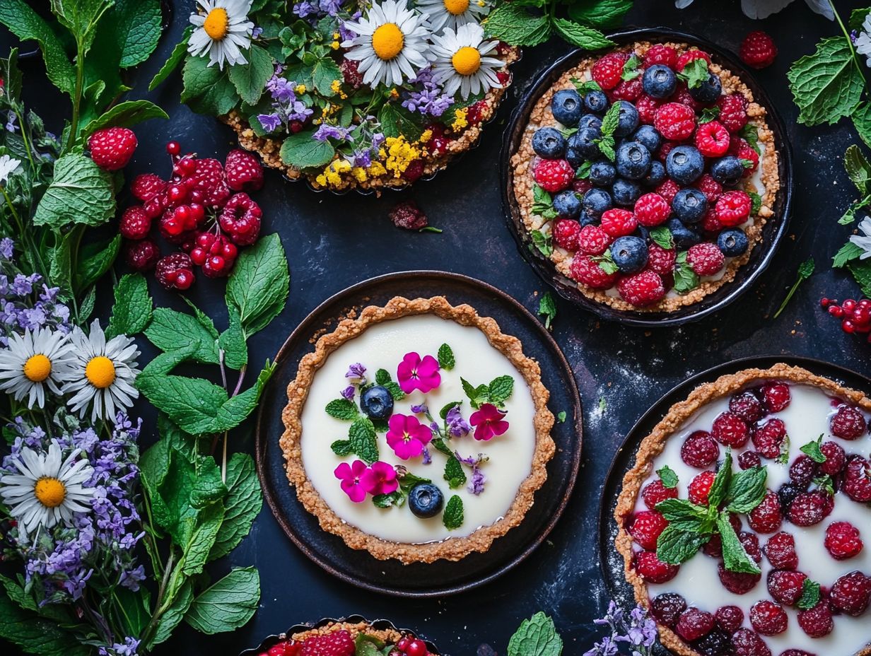 Berry smoothie bowl with wild edible ingredients