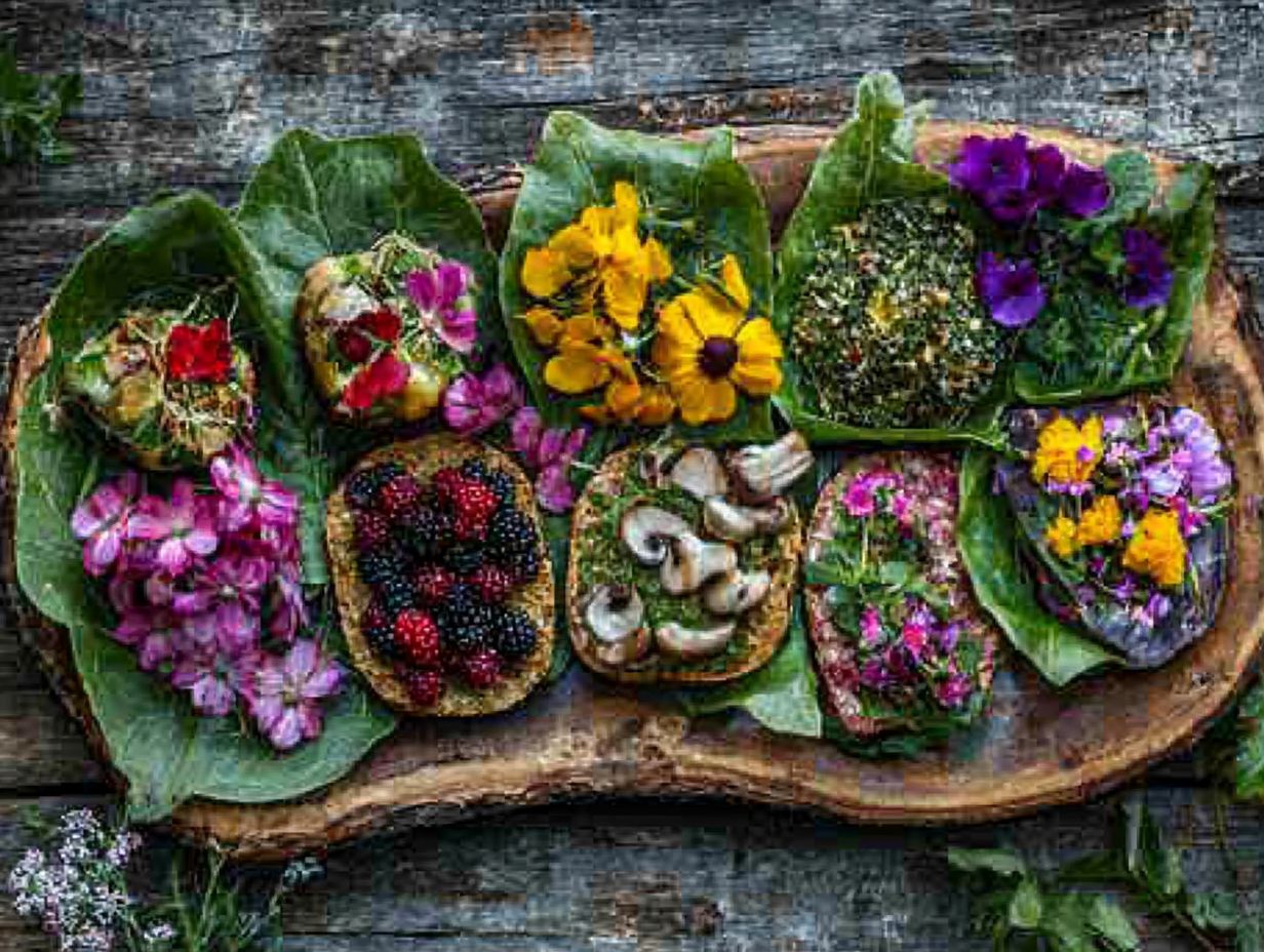 Image of various wild edibles like purslane and wood sorrel