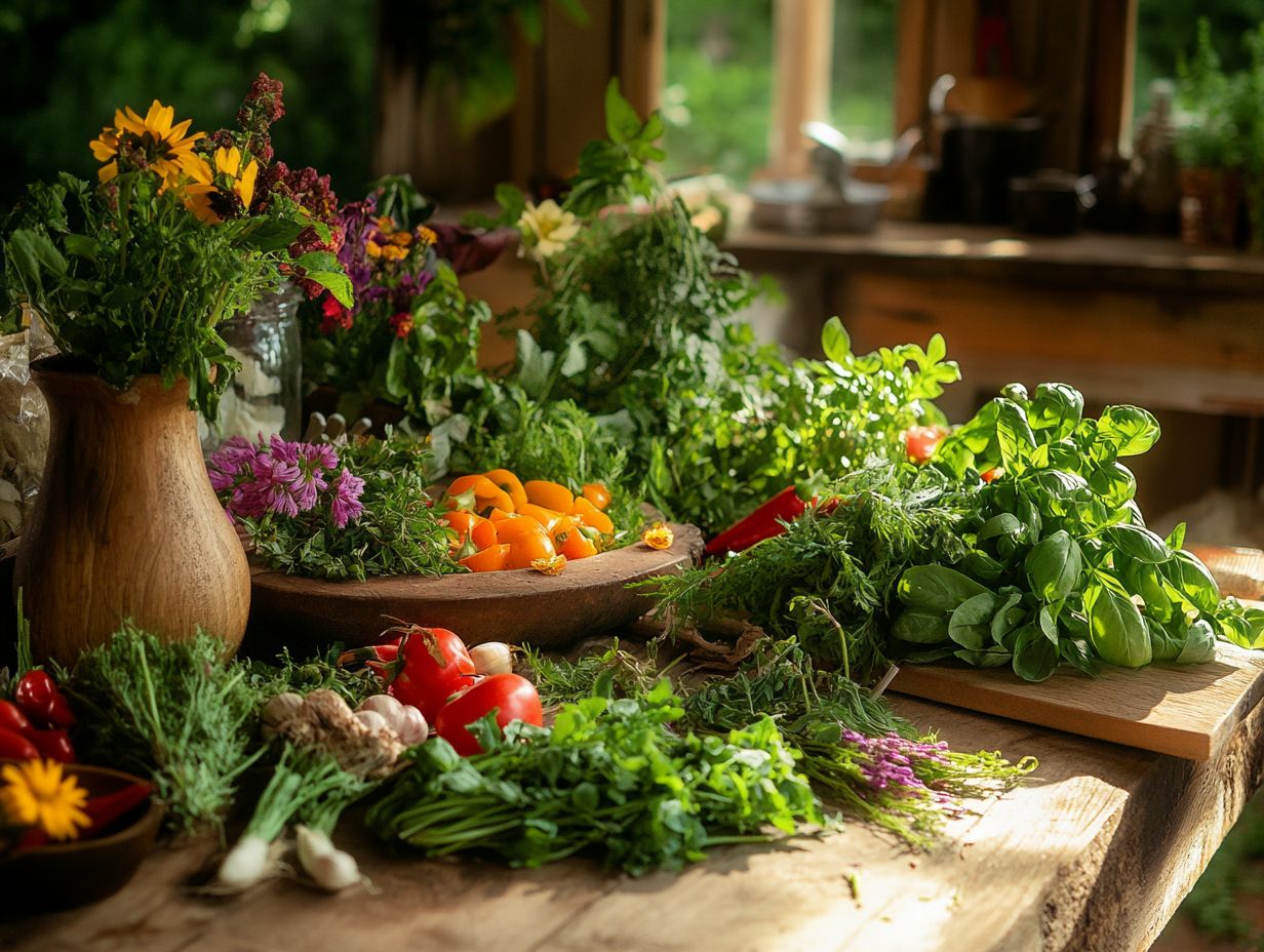 Delicious Chickweed Pesto Pasta served in a bowl