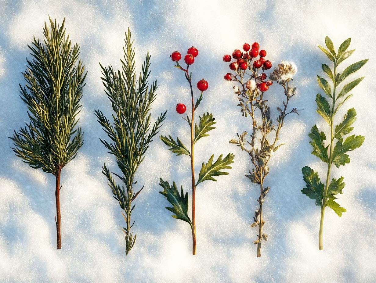 A scenic view showcasing various wild plants to forage this winter.