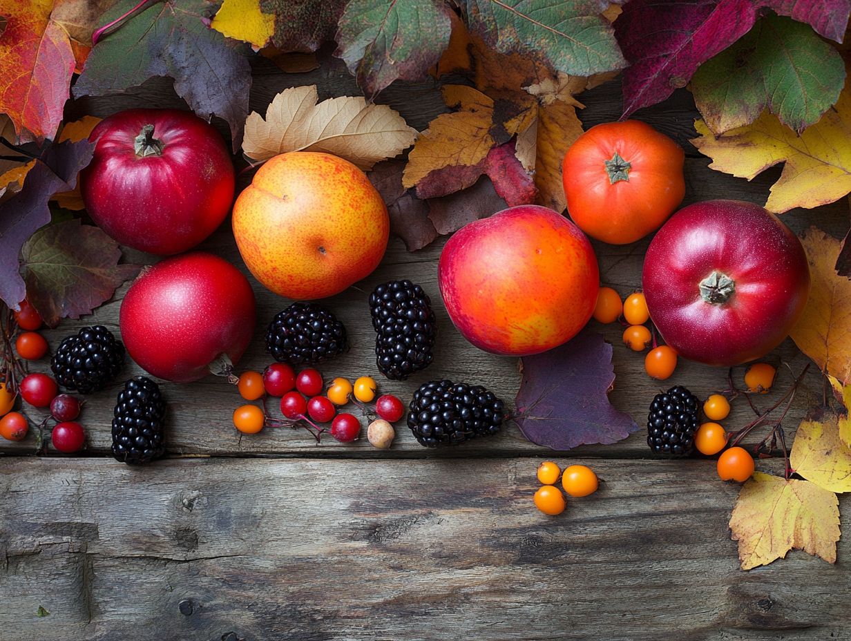 A bowl of ripe persimmons in an autumn setting