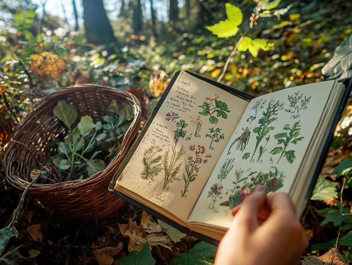 A gathering at a foraging conference featuring various wild edible plants.