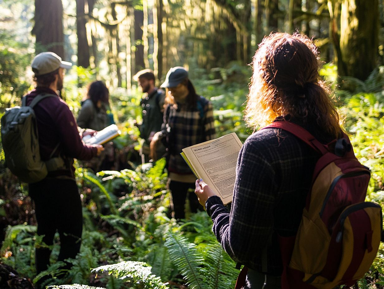 A beautiful view of local herbalists connecting with nature