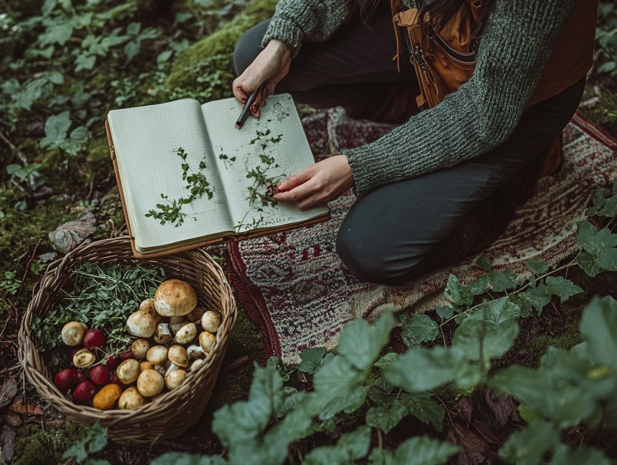 A variety of common edible plants found in local areas