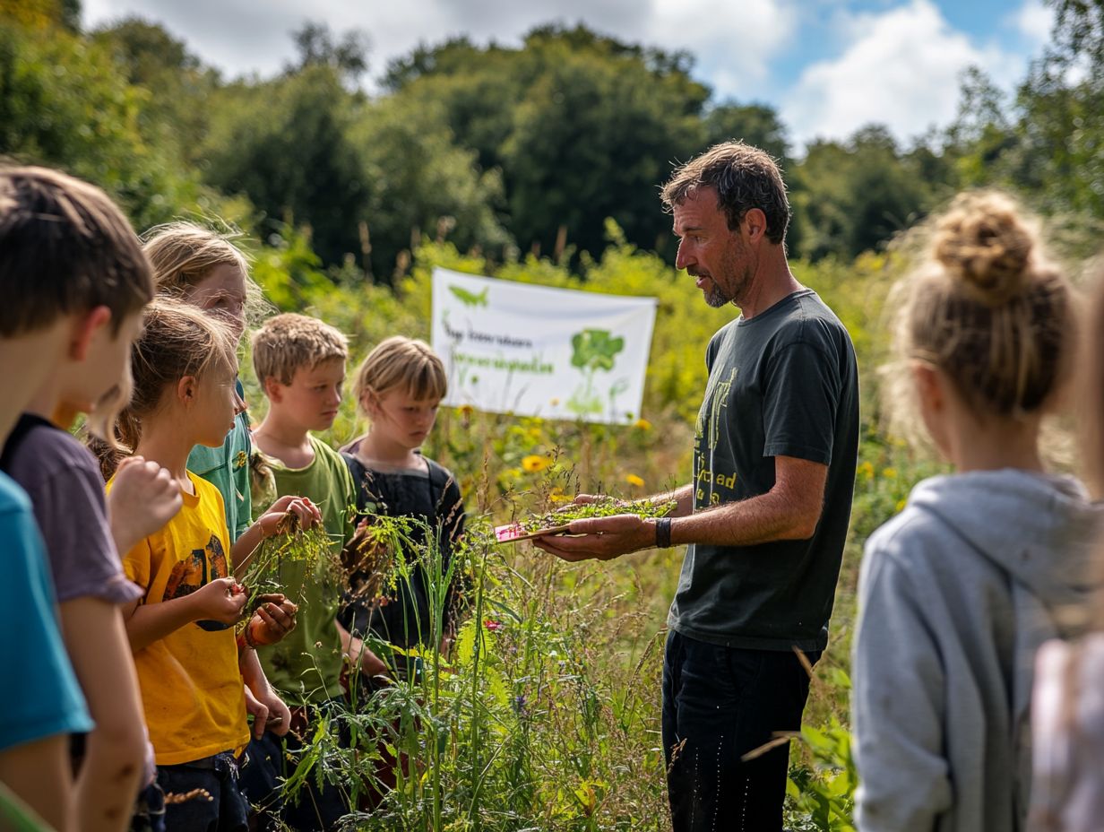 Students learning about foraging in a classroom