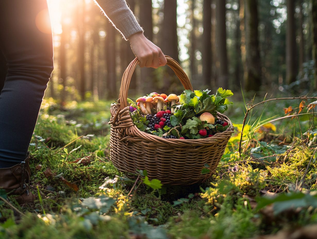 A selection of essential tools for DIY foraging adventures.