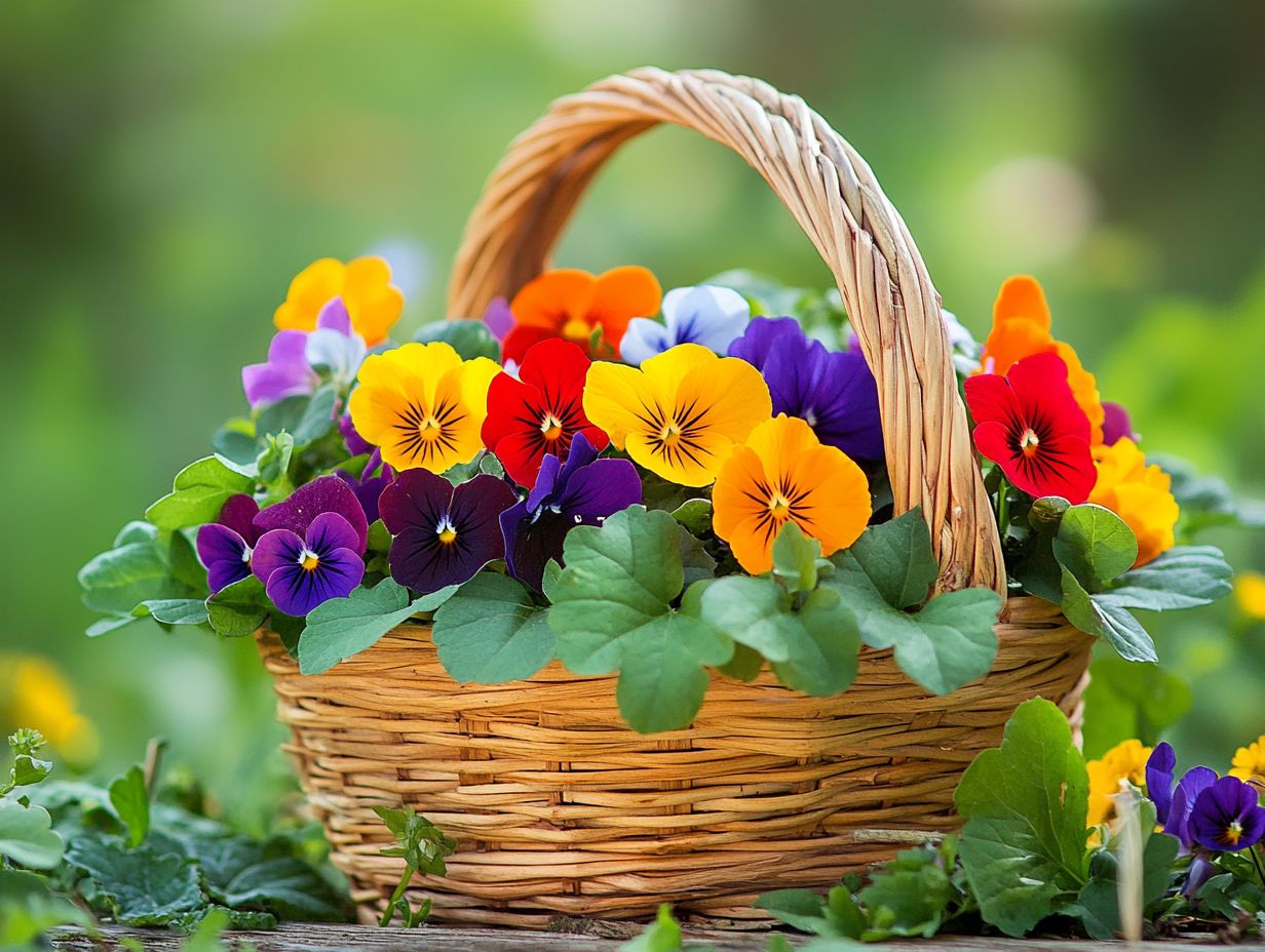 Seasonal foraging guide showing edible flowers