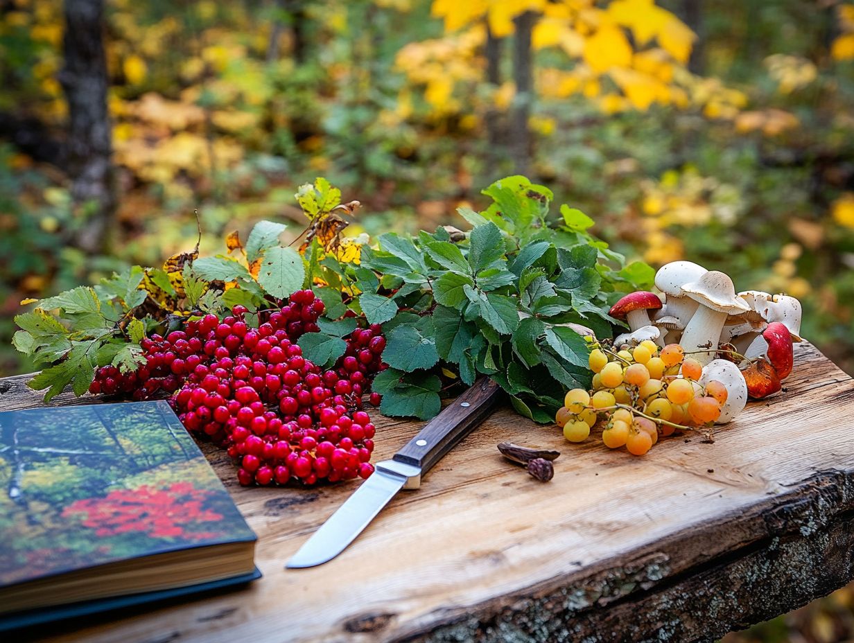 A visual guide to edible plants and fungi for survival