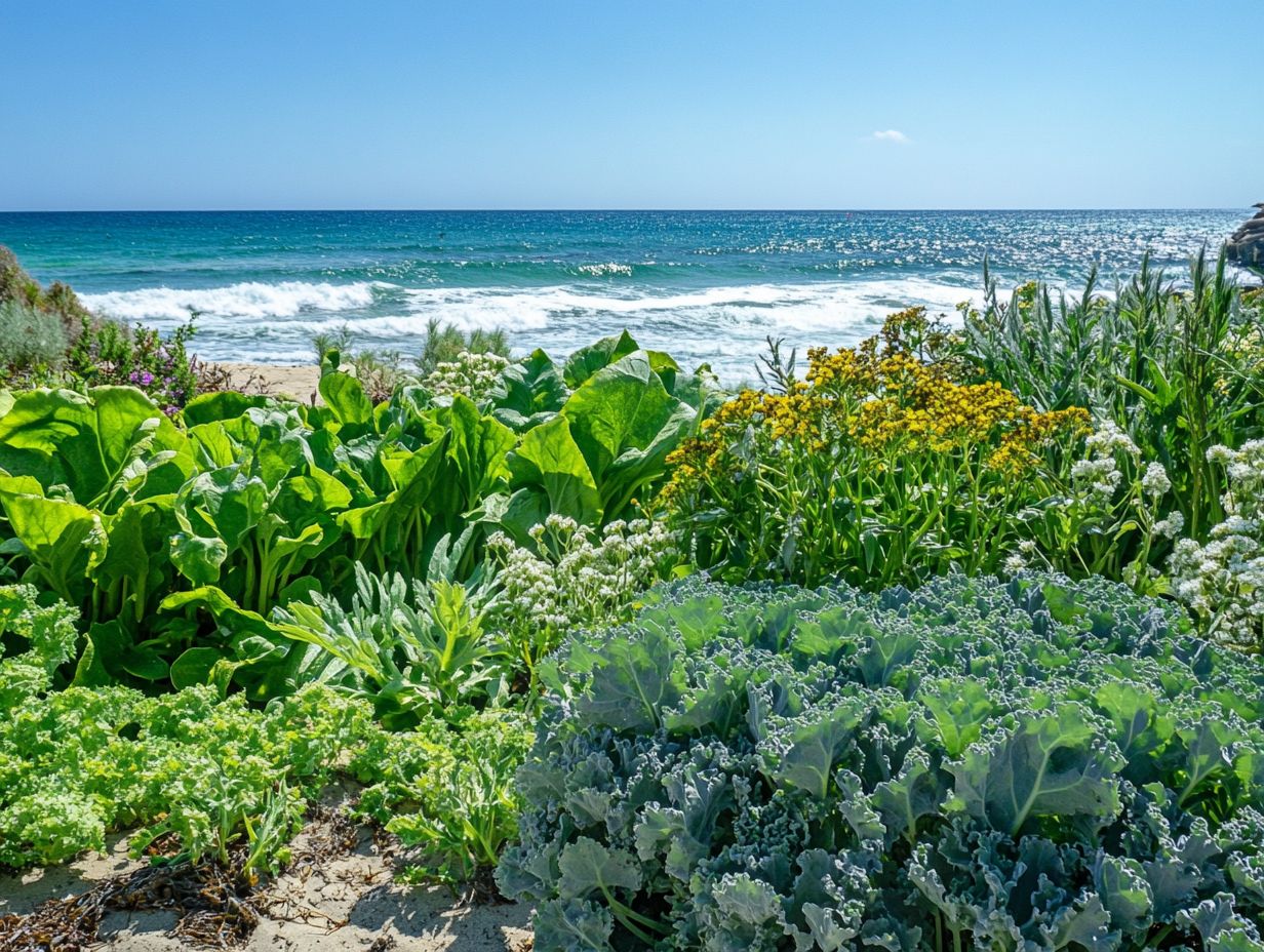 Image showing various edible plants found in coastal areas.