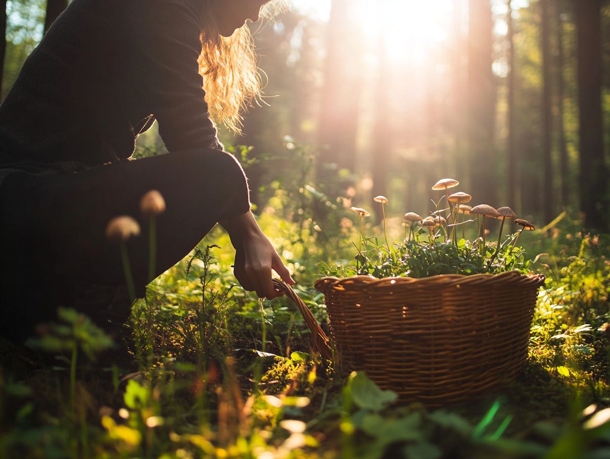 A scenic view of foraging in nature.