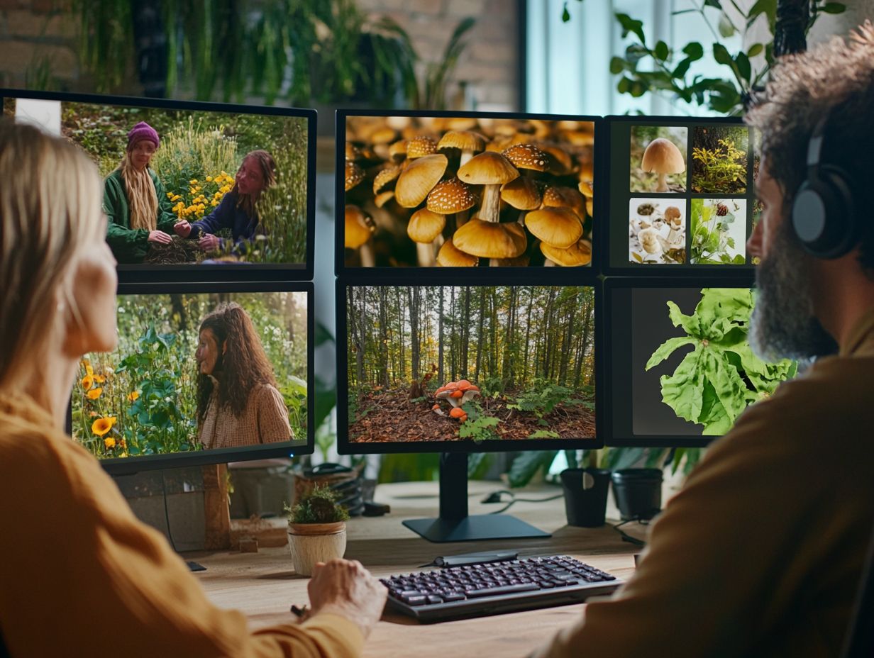 A group of people engaged in foraging activities