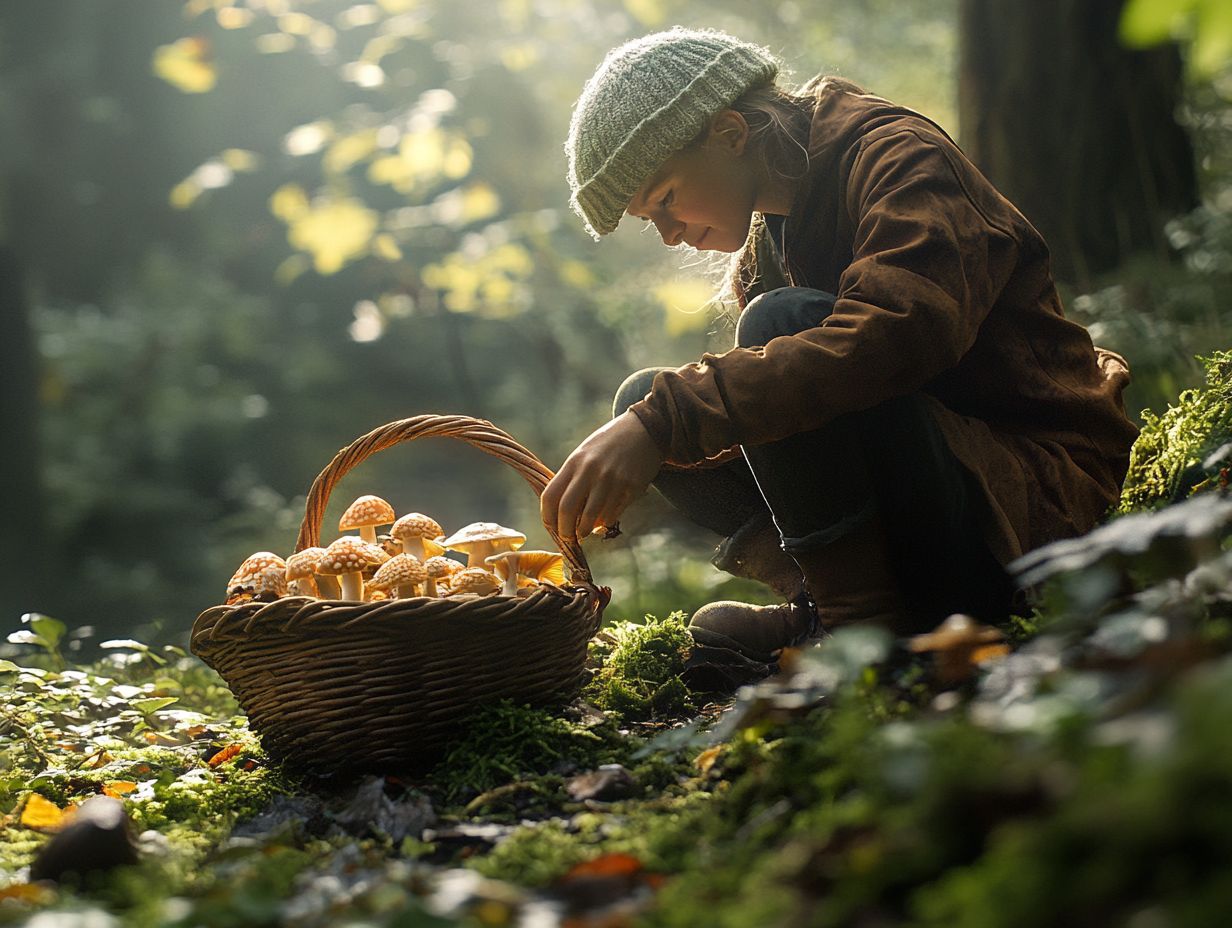 Visual summary of key takeaways about mushroom foraging.