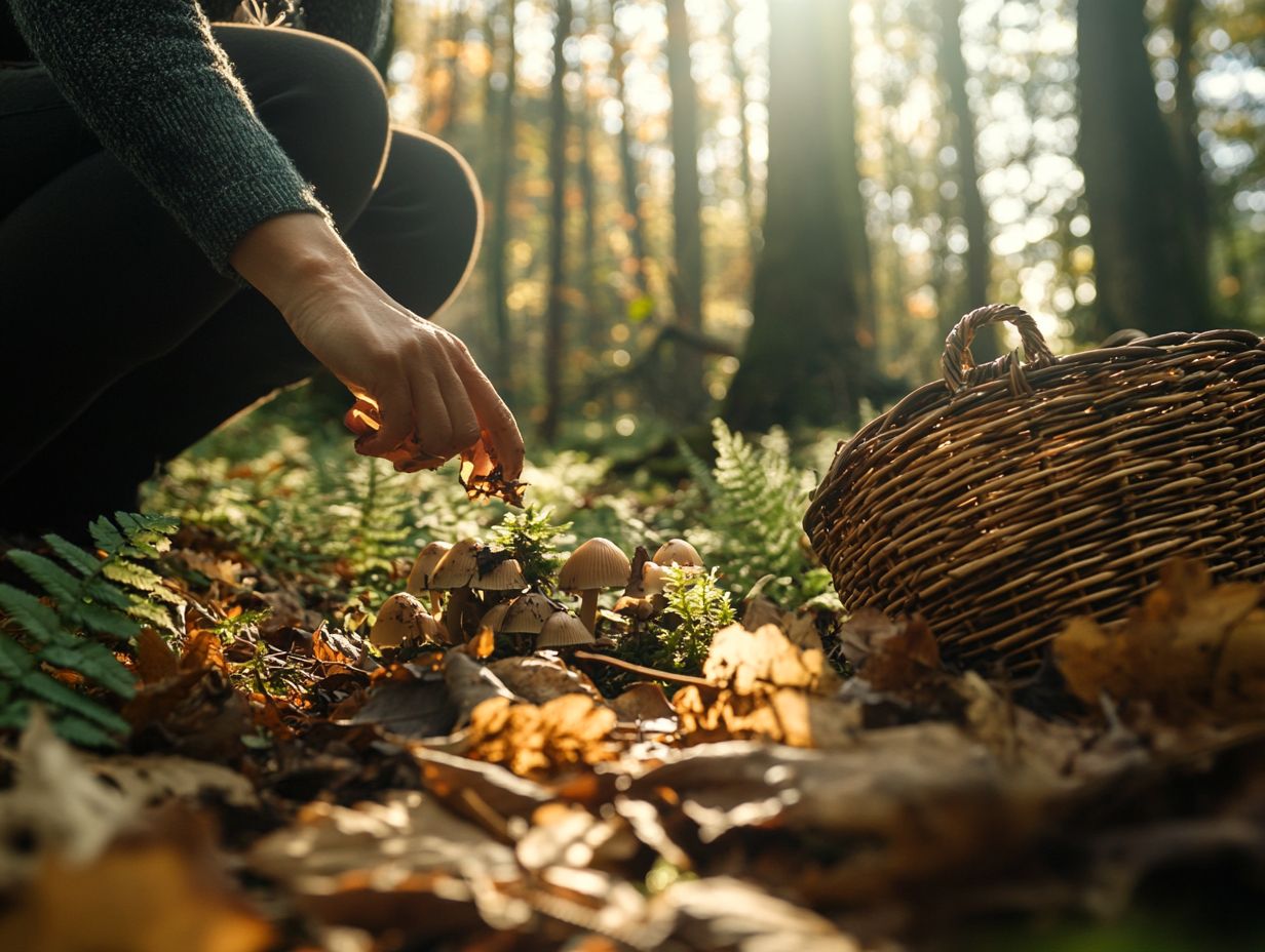 Graphic showing key takeaways for foraging wild mushrooms