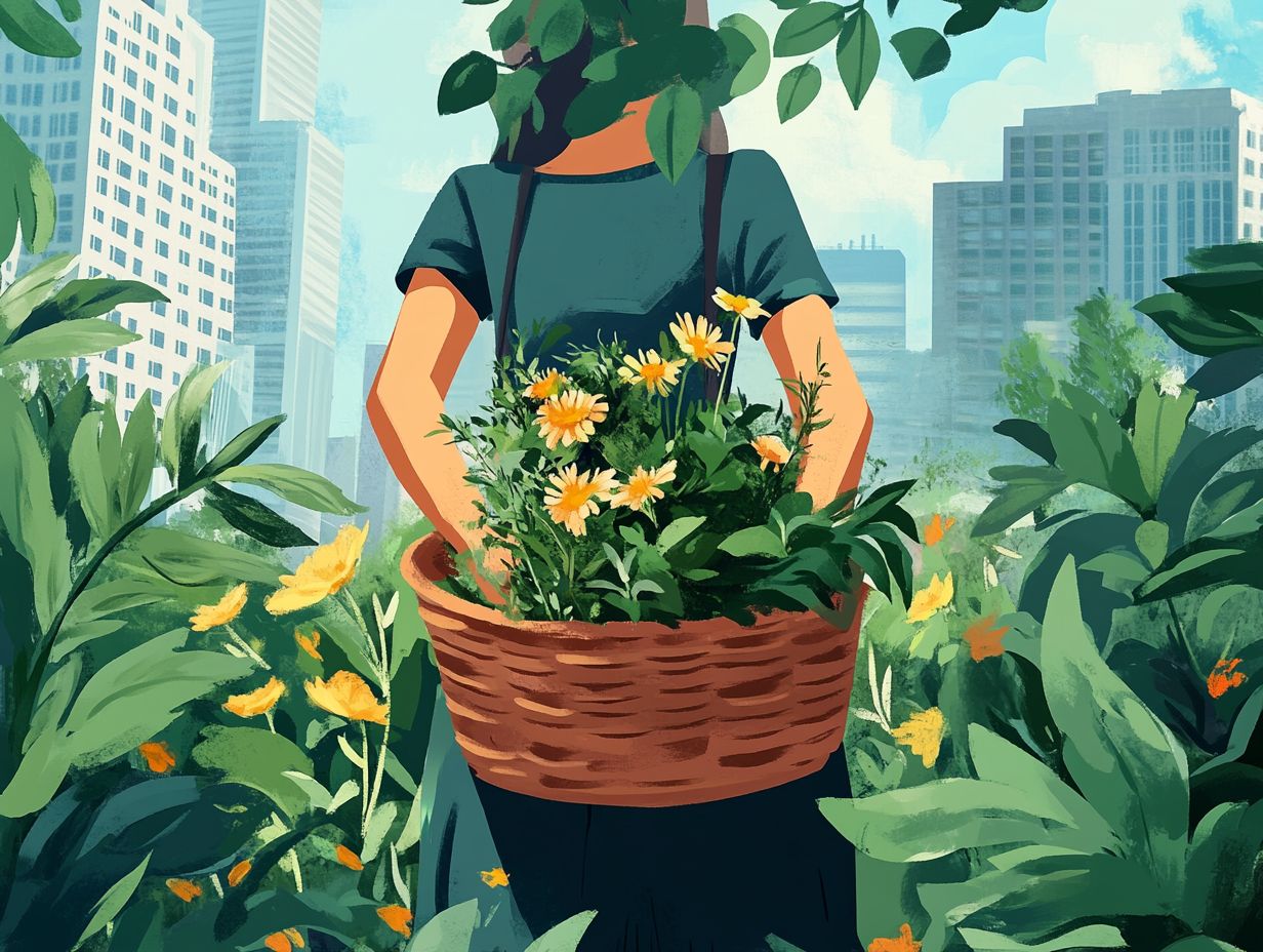 A variety of seasonal edible plants found in urban areas