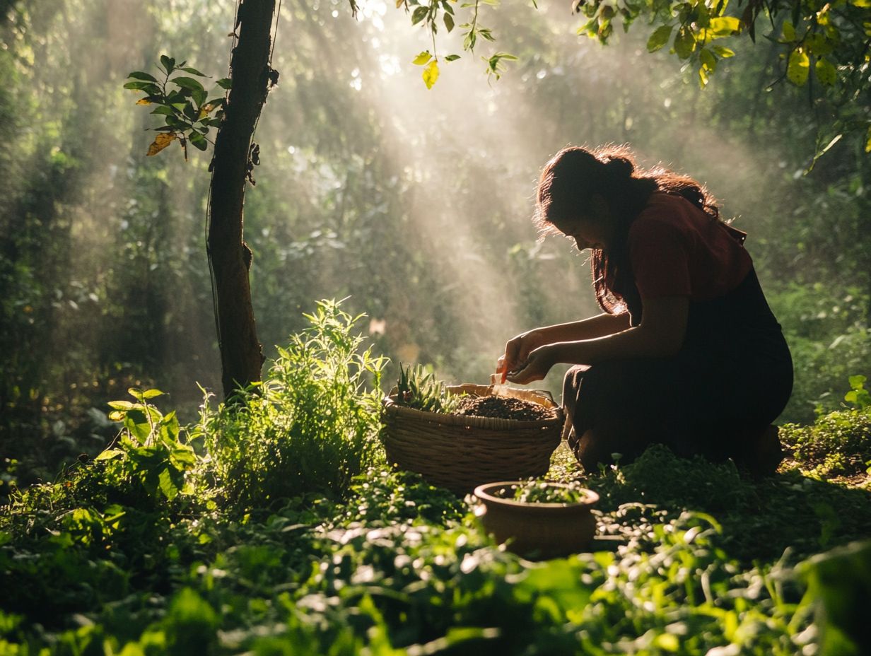 A collection of wild spices and herbs foraging techniques