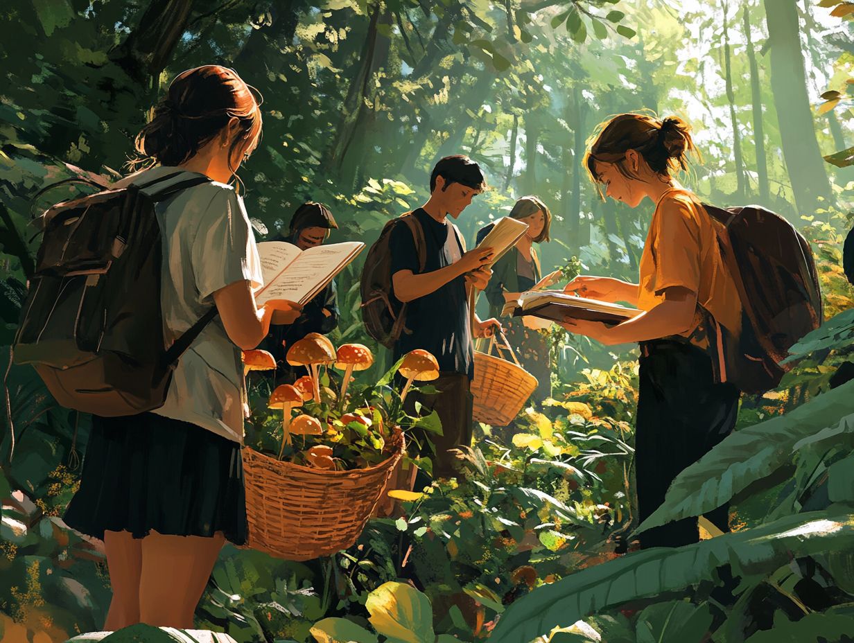 A vibrant array of wild edible plants that can be foraged.