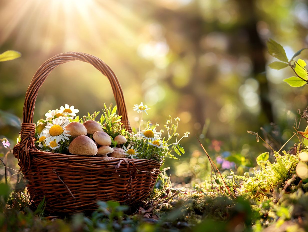 A person foraging seasonal plants in nature