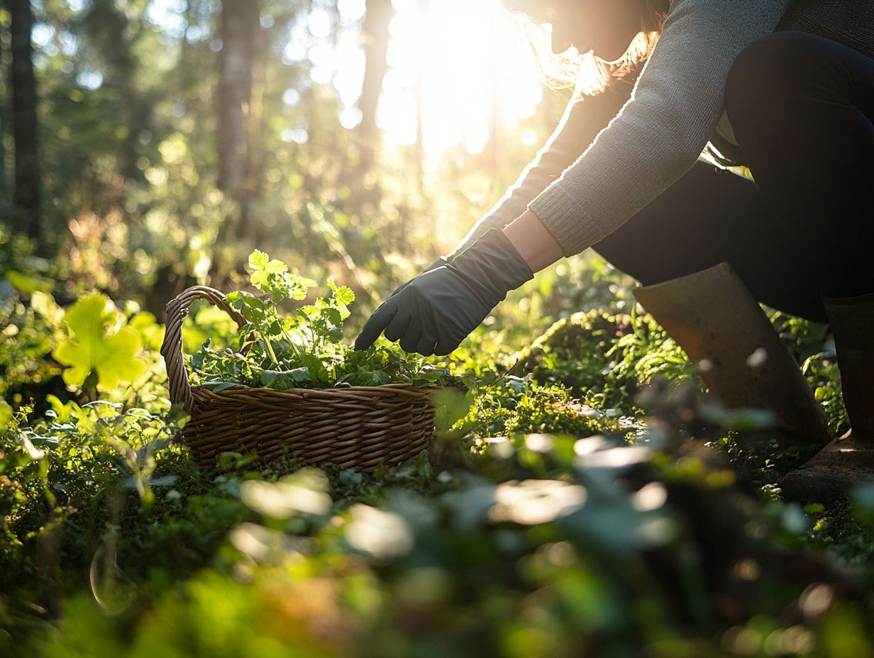 A vibrant spread of prepared foraged plants