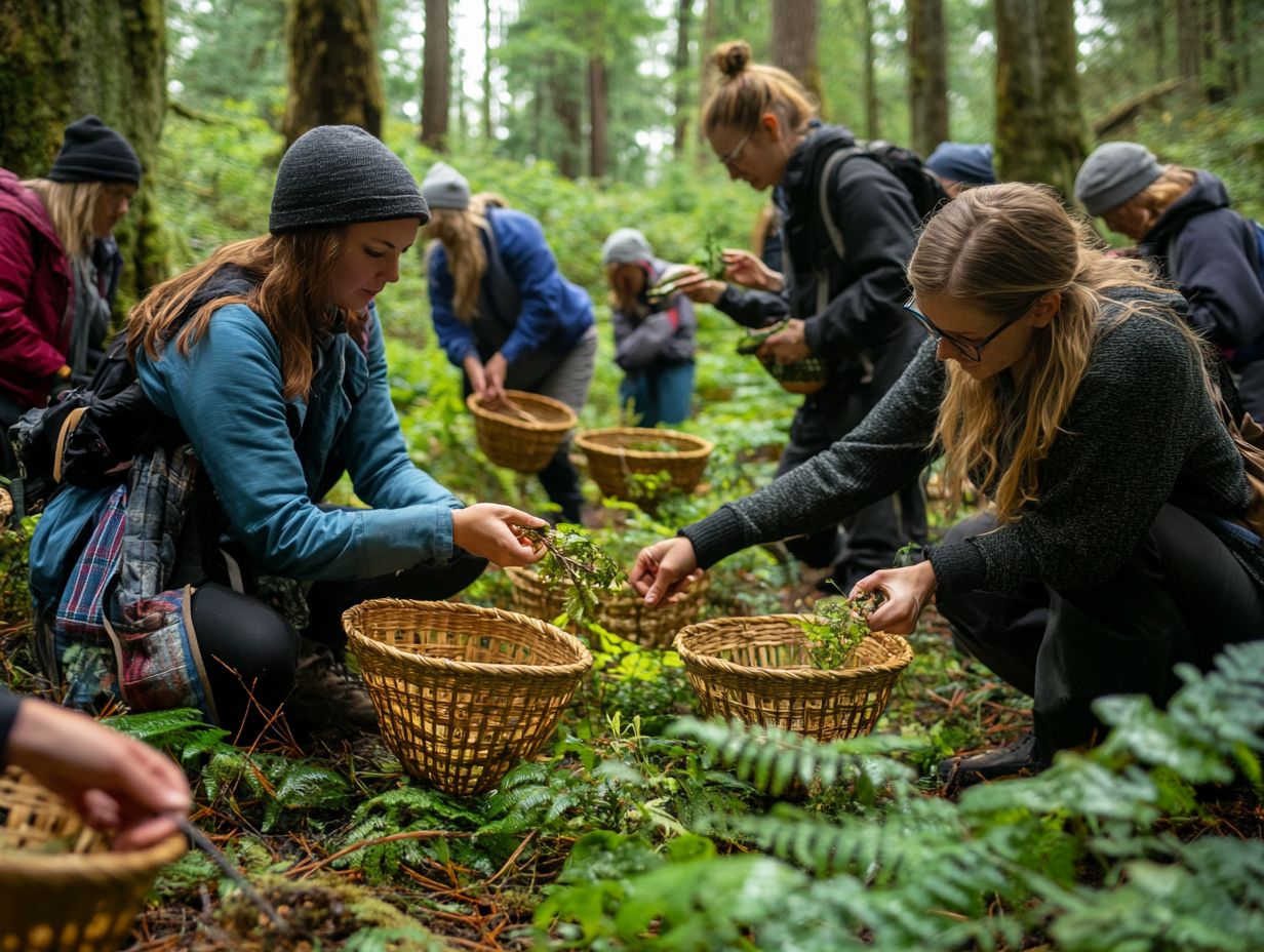 Participants enjoying a foraging workshop