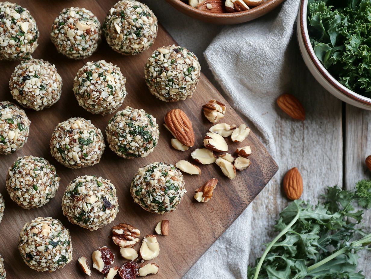 A variety of ingredients and tools for making Wild Edible Energy Balls