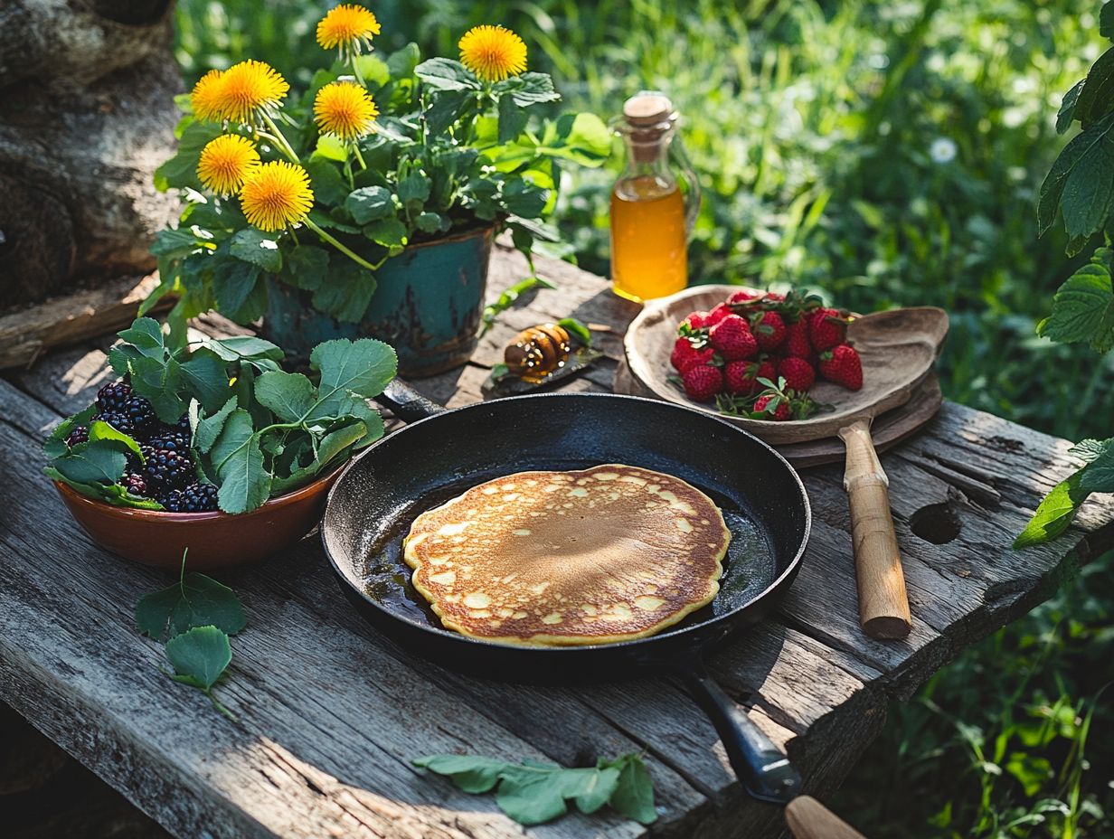 A family foraging for wild edibles in the great outdoors