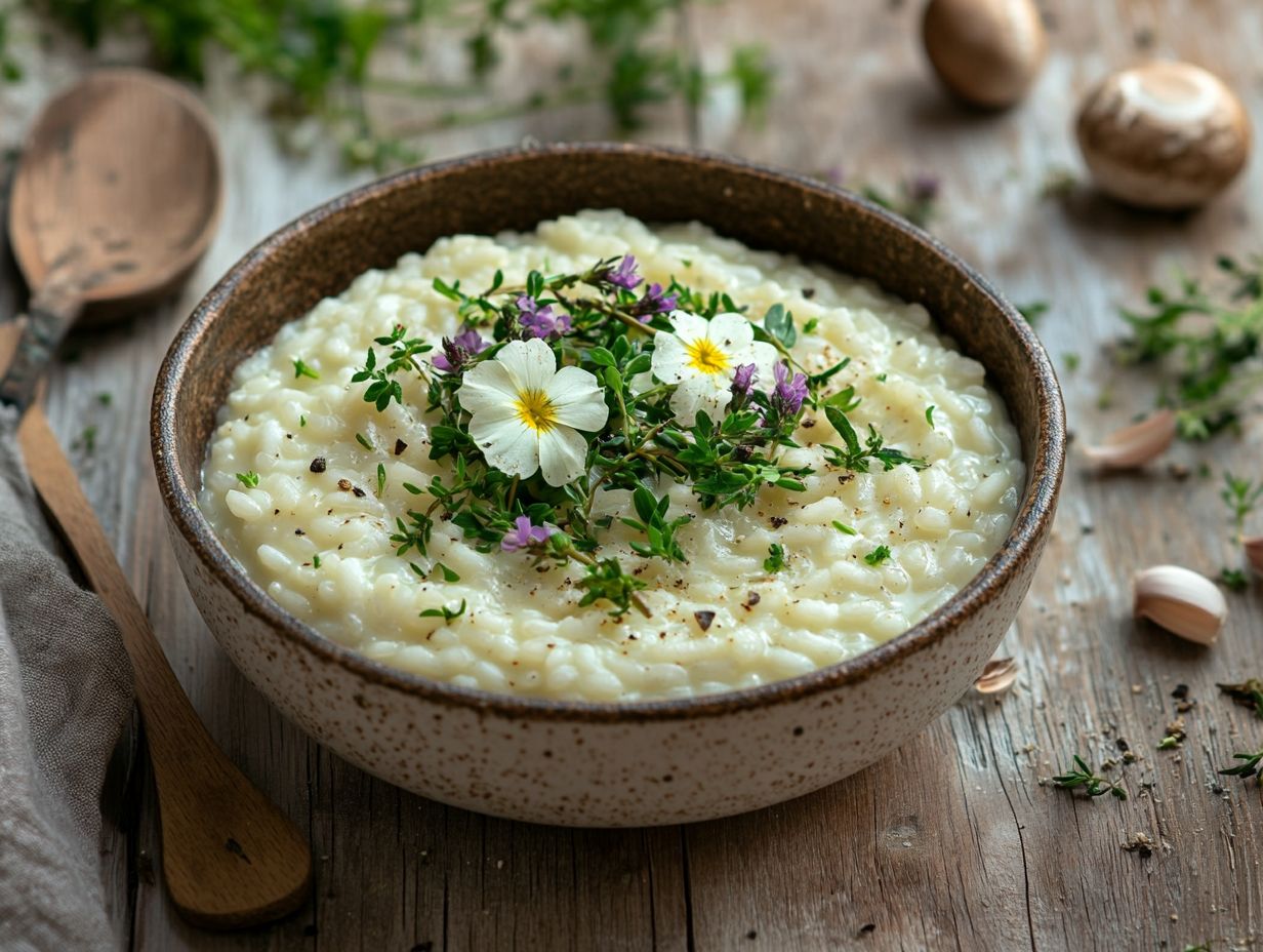 A delicious plate of nettlerisotto made with wild edible ingredients