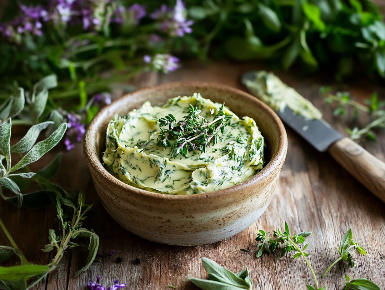 Image showcasing delicious wild herb butter ready to use