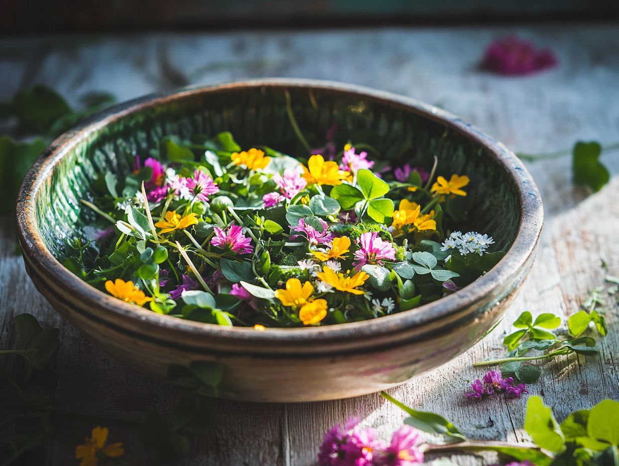 Wild Herb Salad Preparation