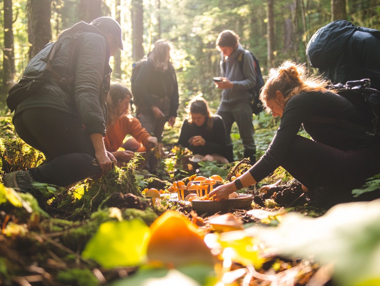 A community gathering to learn about foraging techniques