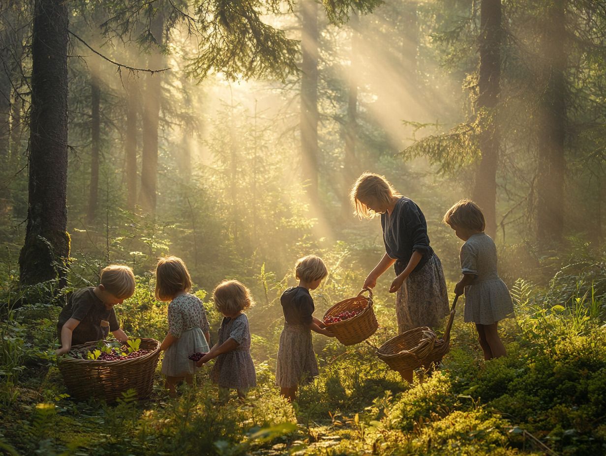 A child learning to forage in a safe environment