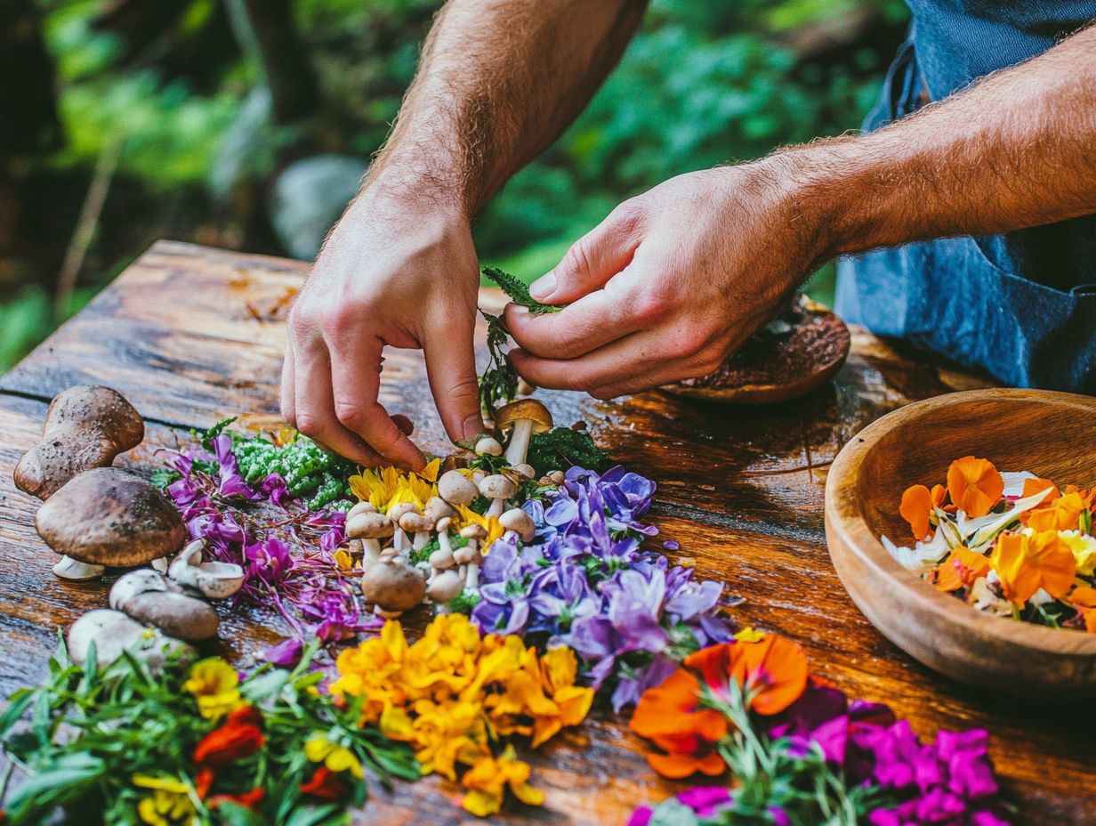 Vibrant dishes made with foraged ingredients