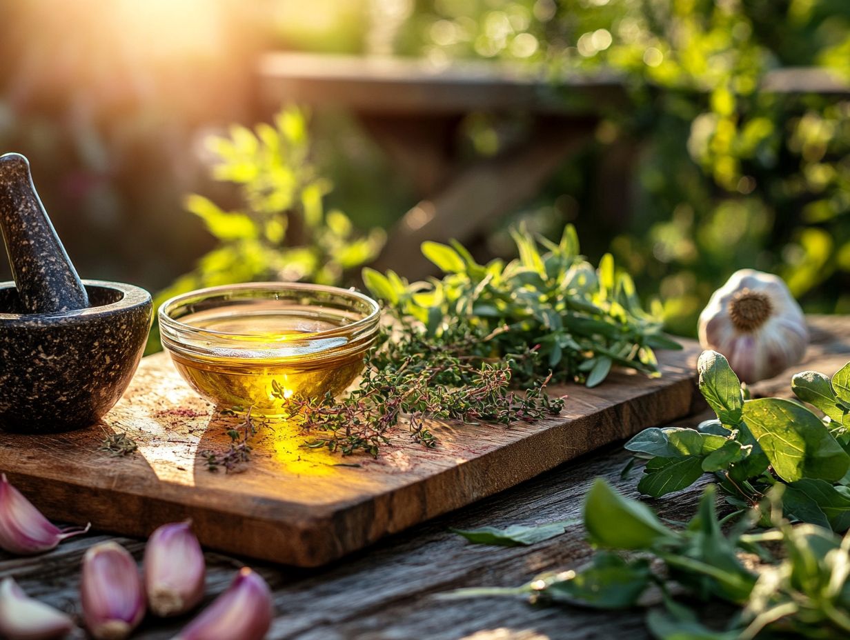 Image illustrating wild herbs used in marinades