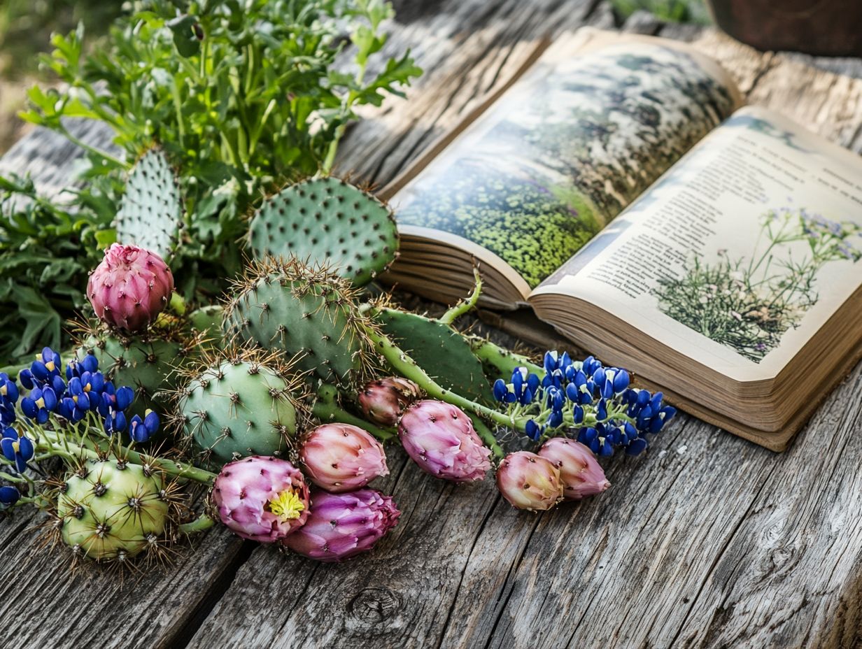 Image depicting various edible plants in Texas.