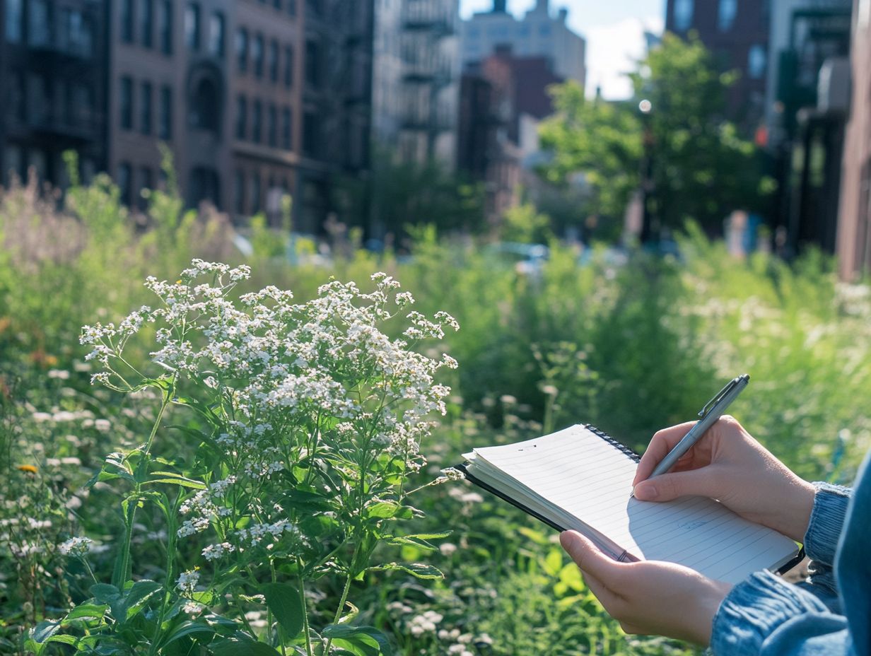 A variety of common edible plants found in urban foraging