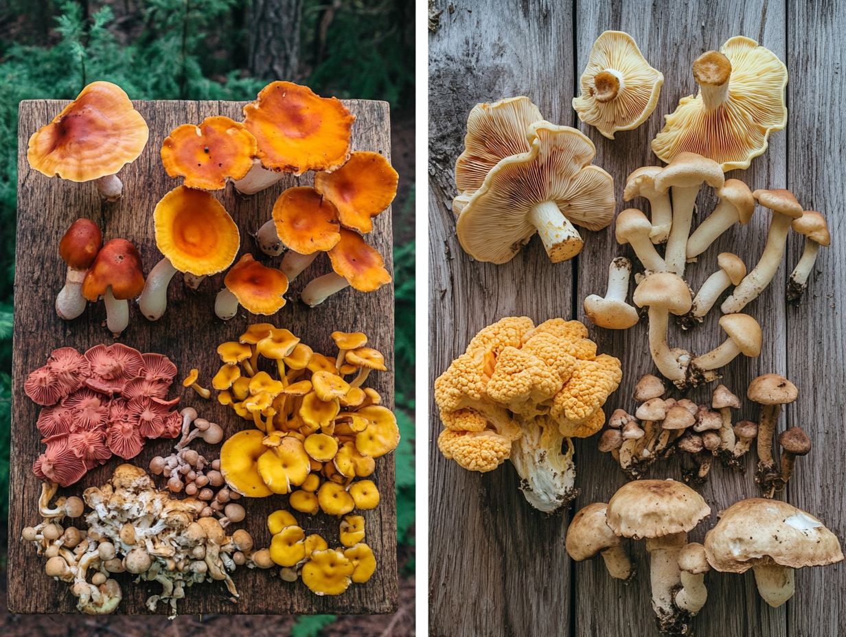 Visual Guide to Identifying Edible vs. Toxic Mushrooms