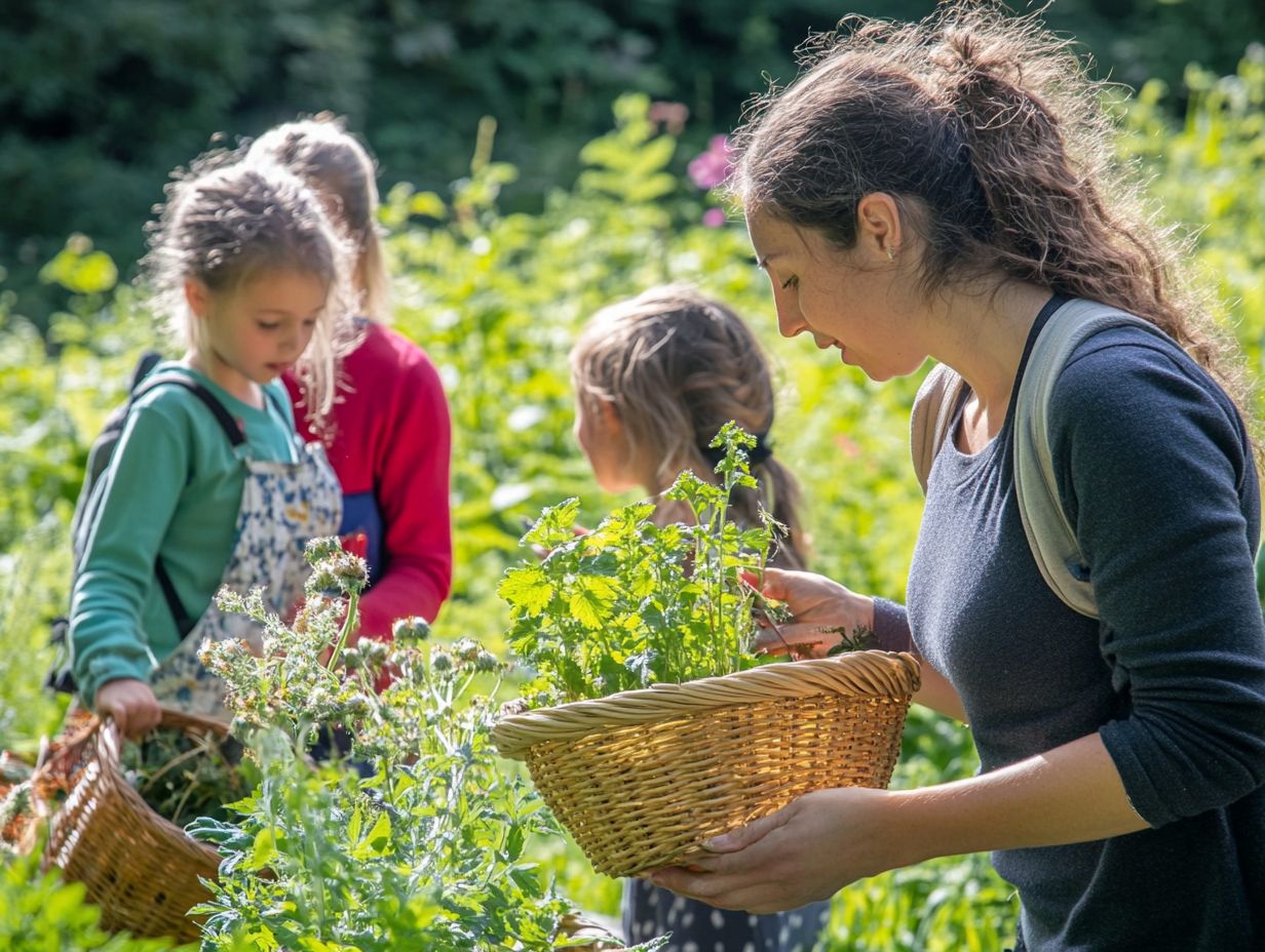 A community engaging in local foraging, highlighting its importance.