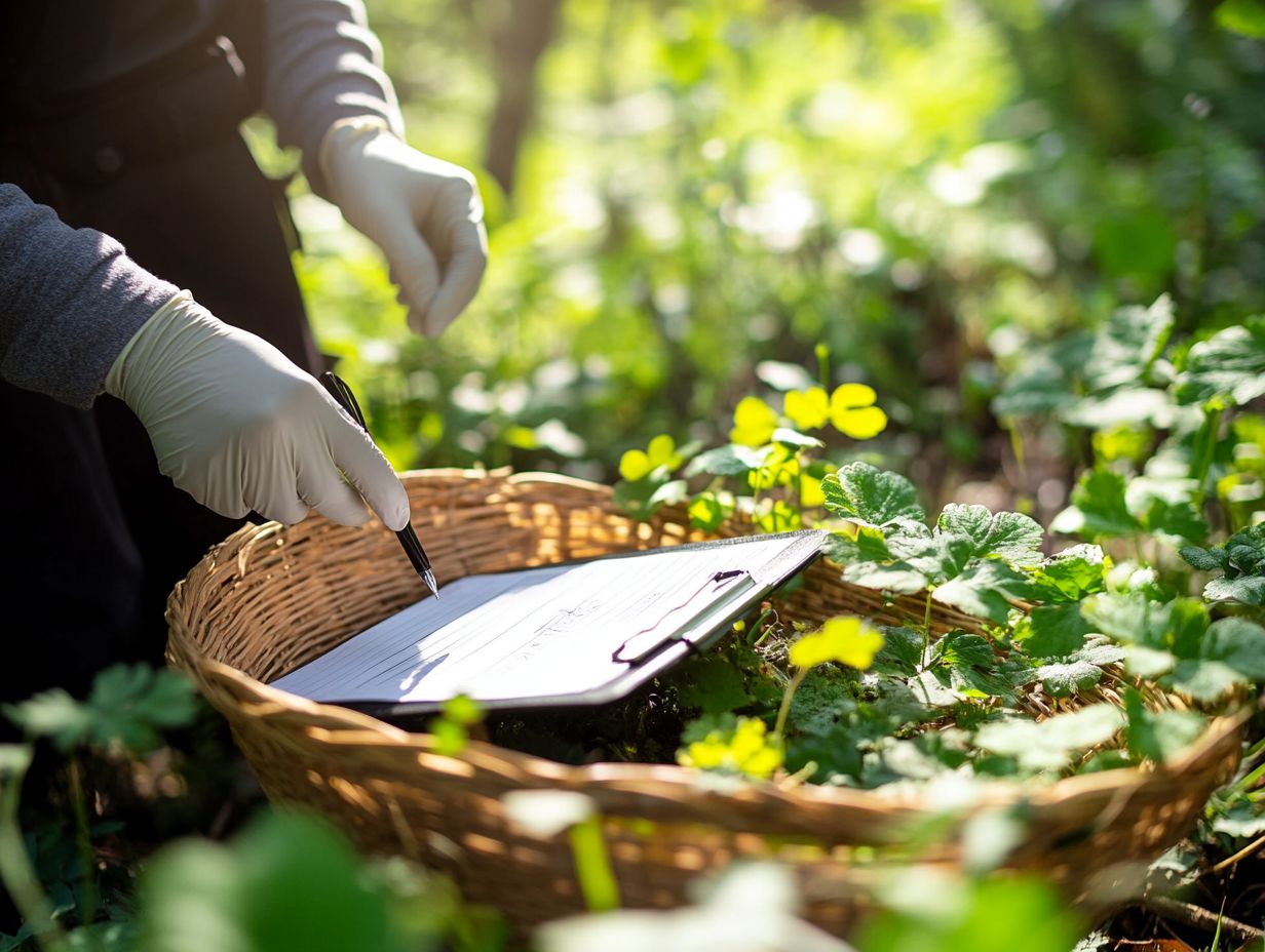 Image illustrating precautions for harvesting wild edibles.