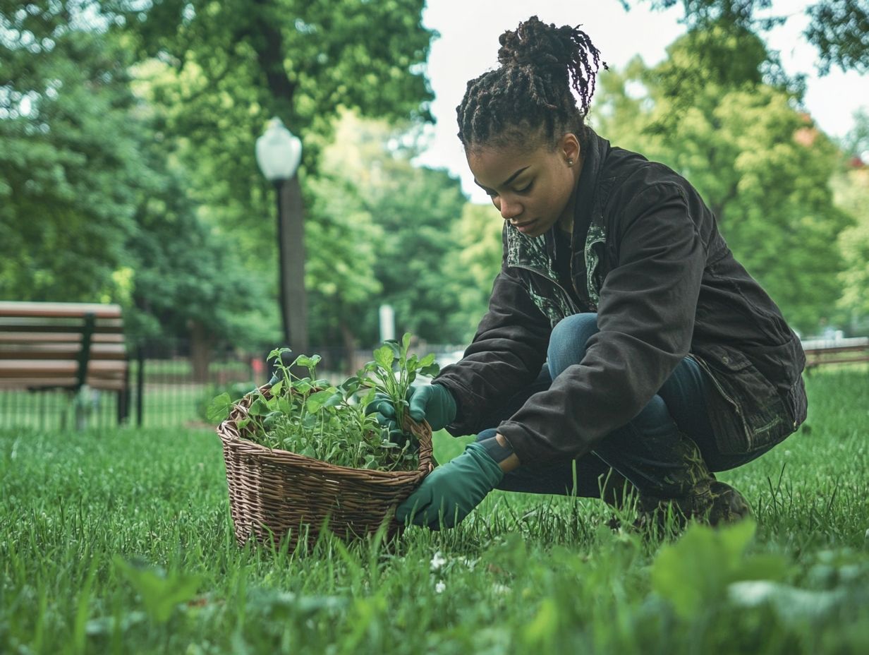 A beautiful display of foraged ingredients in the park