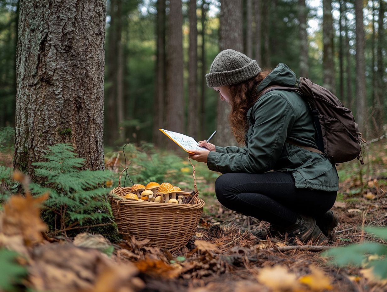 Person harvesting foraged foods in a natural setting