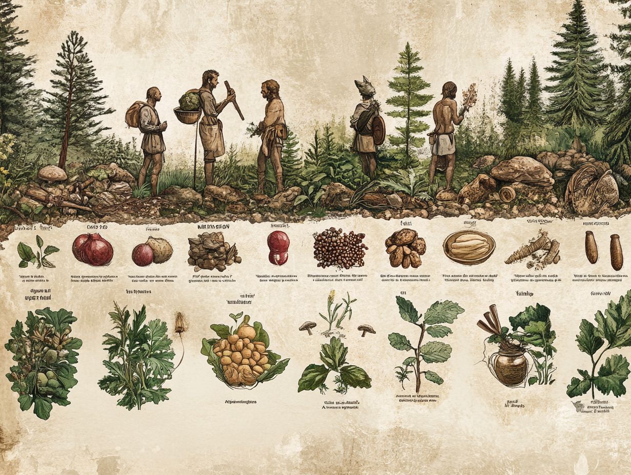 An illustration of modern foraging techniques