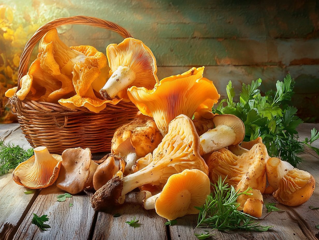 A variety of edible fungi showcasing their nutritional value