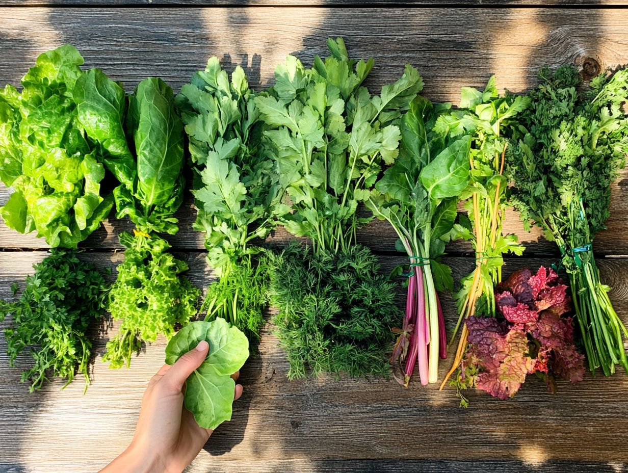 A variety of edible plants ready for foraging.